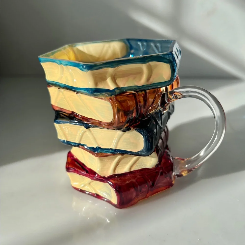 3D Painted Book Mug 11 Oz Novelty Coffee Tea Cup Multicolor nWOT